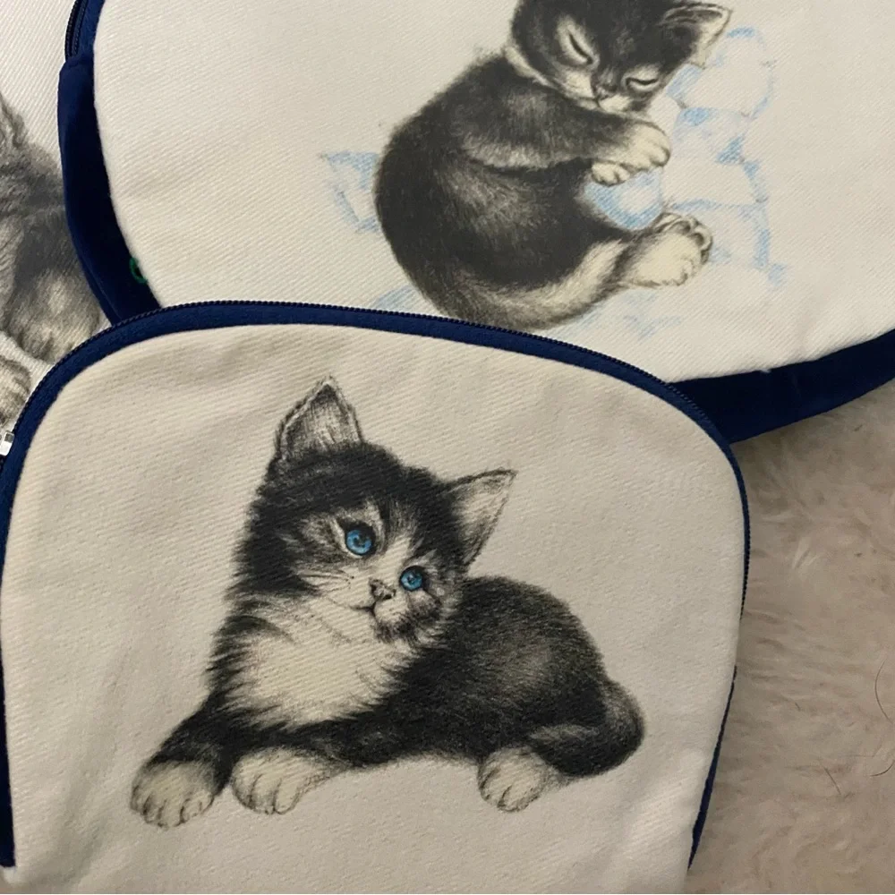 Kitten Cat Makeup Travel Bags, Set of 3